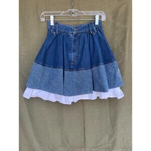 Vintage Christian Lacroix Denim Skirt with Eyelet Hem